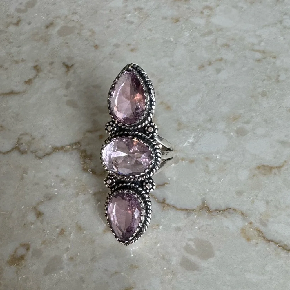 NWOT Sundance Wildflower Embrace Ring, Pink Kunzite, Sterling Silver - Picture 3 of 9